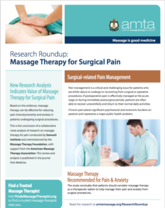 Article on Massage Therapy For Surgical Pain